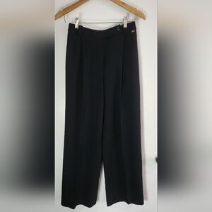 Sonia Rykiel Black High Rise Pleated Wool Vintage Pants 38